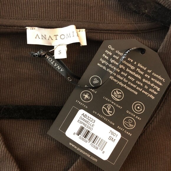 Anatomie Espresso Brown Danielle Button-Up Cardigan Ribbed Size S - Picture 5 of 7